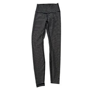 Lululemon Black & White Striped High Rise Leggings - Size 2